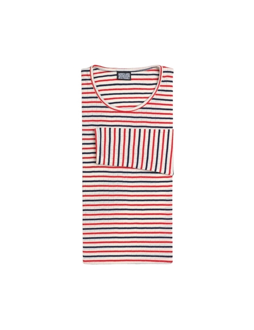 NØRGAARD PAA STRØGET LS TEE TRICOLORE ECRU/NAVY/RED